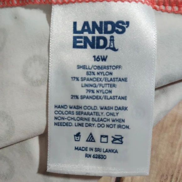 Lands End Blouson Tankini Top 16W - Picture 3 of 8